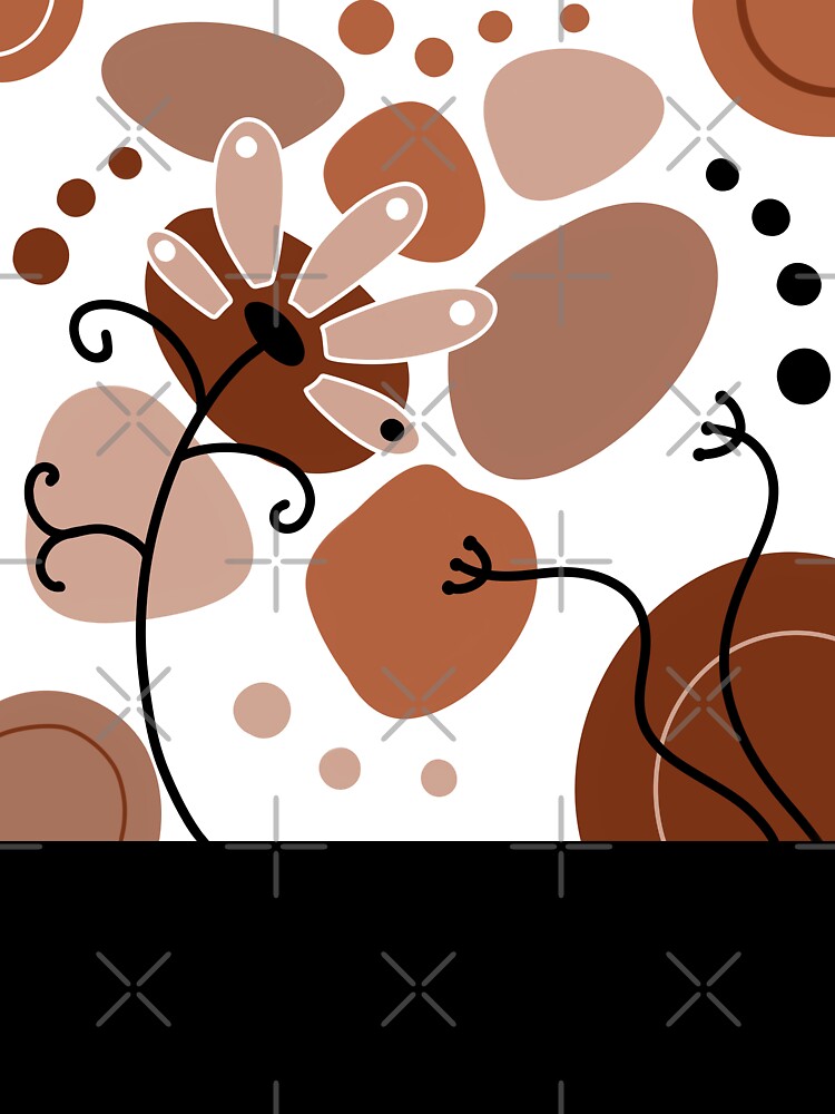 Chocolate Brown Whimsical Boho Design by Sartoris Art