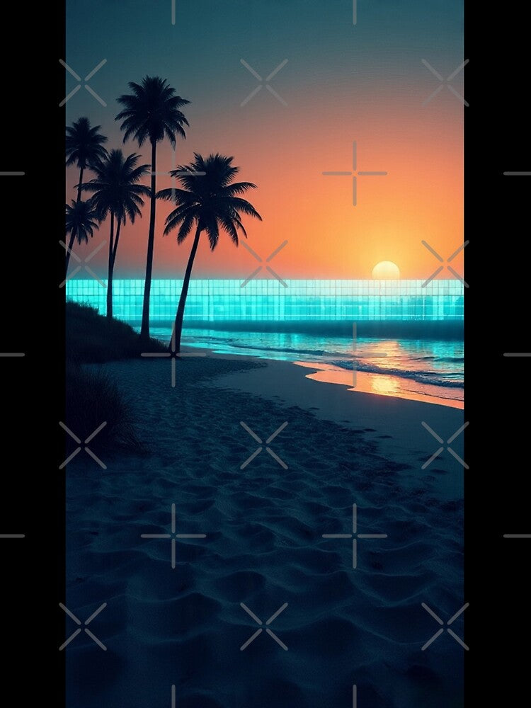 Outrun Dream | Retro-Futuristic Sunset Vaporwave Poster by Esterlane