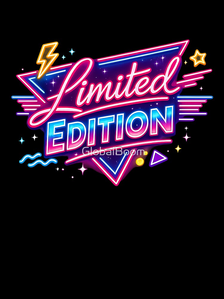 Limited Edition Neon Logo – 90s Retro Style by GlobalBoom