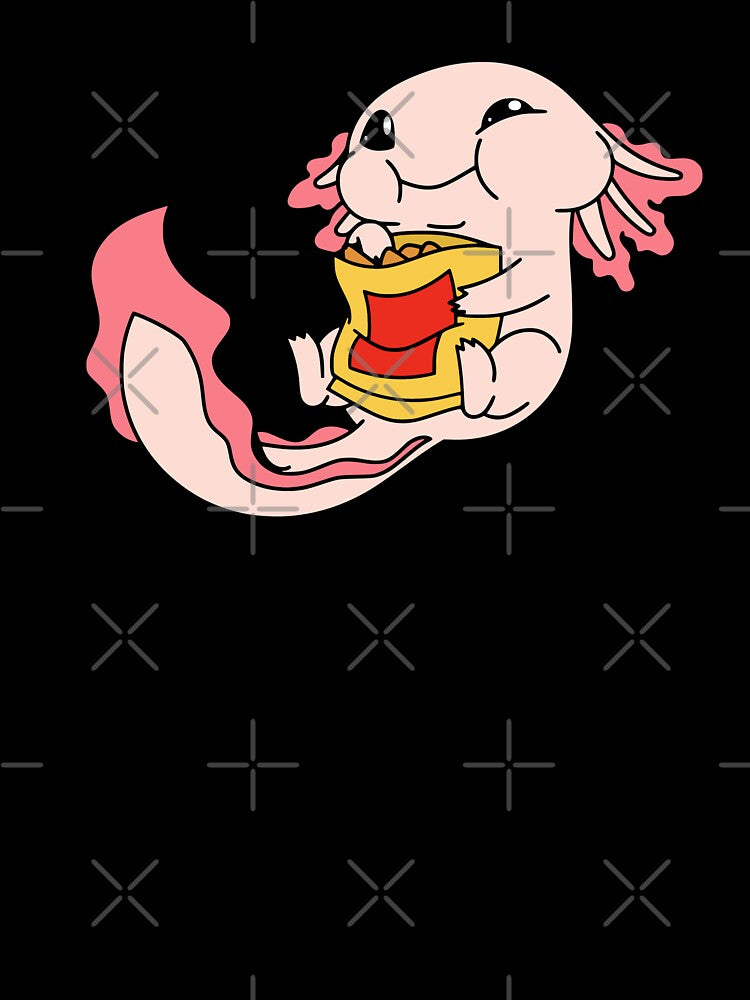 Axolotl Cute Kawaii Style – Axolotl reading - Happy Pink Axolotl Anime Aesthetic Art by VectorJoy