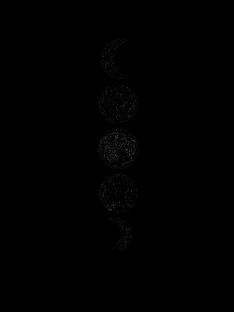 Moon Phases Boho Aesthetic – Minimal Lunar Cycle Celestial Black and White Design by VinciLab