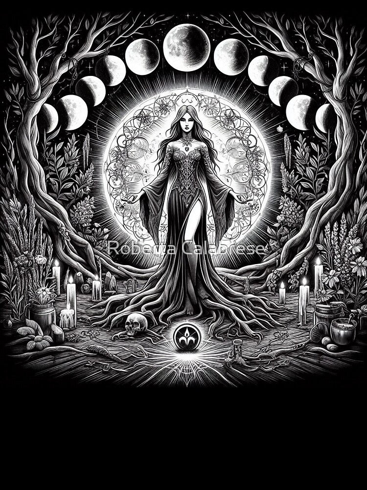 Lunar Ritual Goddess Illustration by Roberta Calabrese