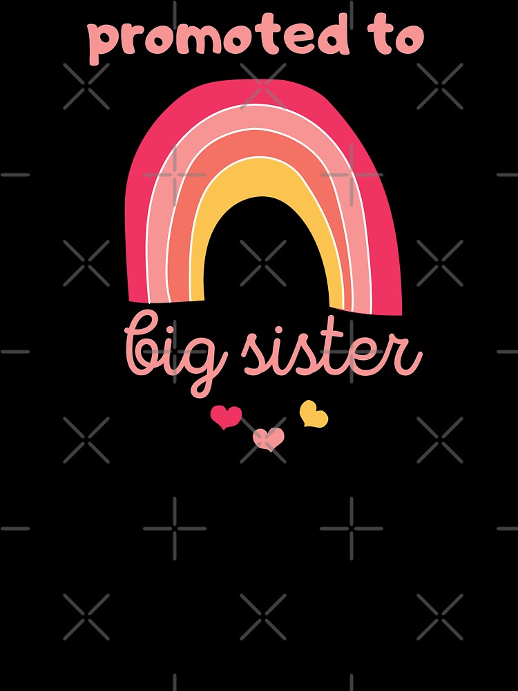 Promoted to big sister - Cute pink rainbow big sister design by Theleochick
