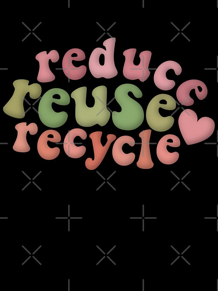 Reduce Reuse Recycle Environmental Advocacy Pink Green Retro by cashewdays