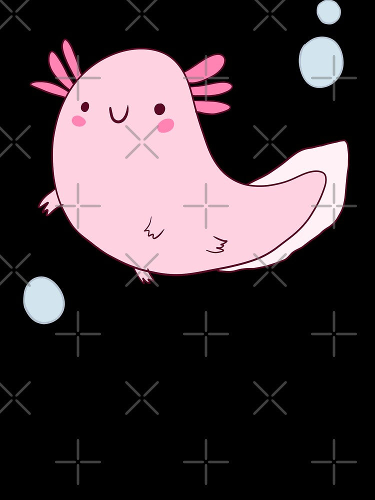 Funny axolotl with bubbles by Mayarart