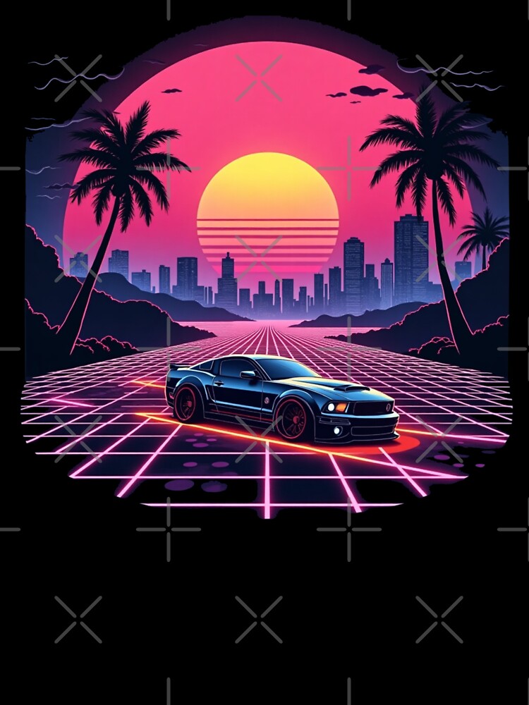 Cyberpunk Neon Drive T-Shirt – Retro-Futuristic 80s Aesthetic by Madustoks