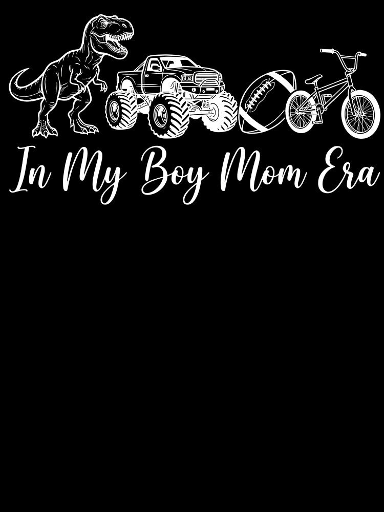 In My Boy Mom Era Funny Football Monster Truck Dino Art by VGAfanatic