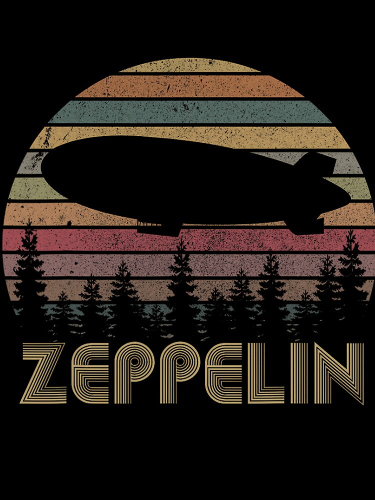 Zeppelin Retro Vintage Sunset 70s 80s Distressed Dirigible by nainendrabek0