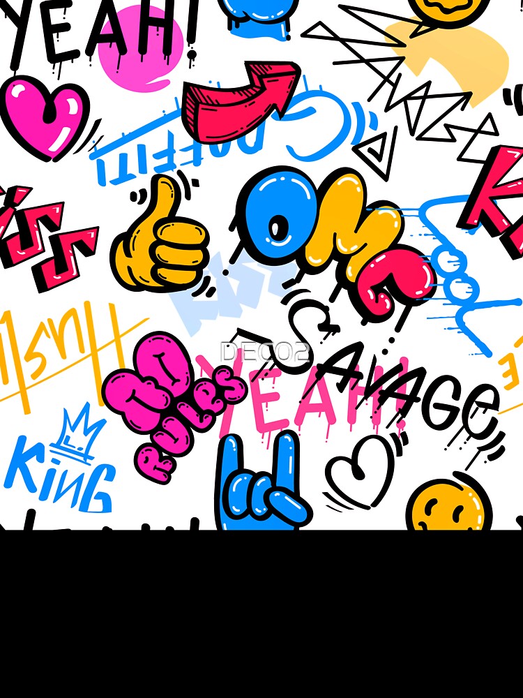 Graffiti Grunge Art In Colorful Words And Symbols by DEC02