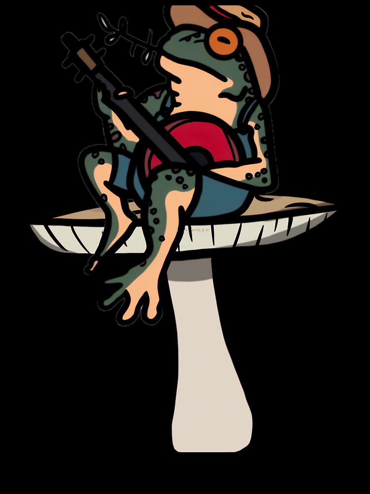 Frog Playing Banjo On A Mushroom by qhuhwhjqej6