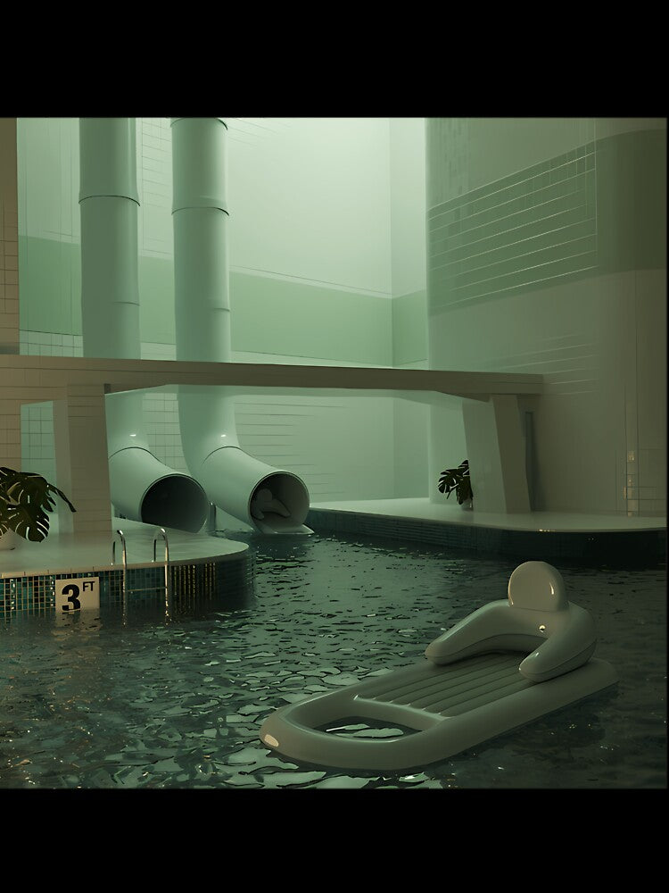 Stuck In The Slide Liminal Pool Space by dinnakelby