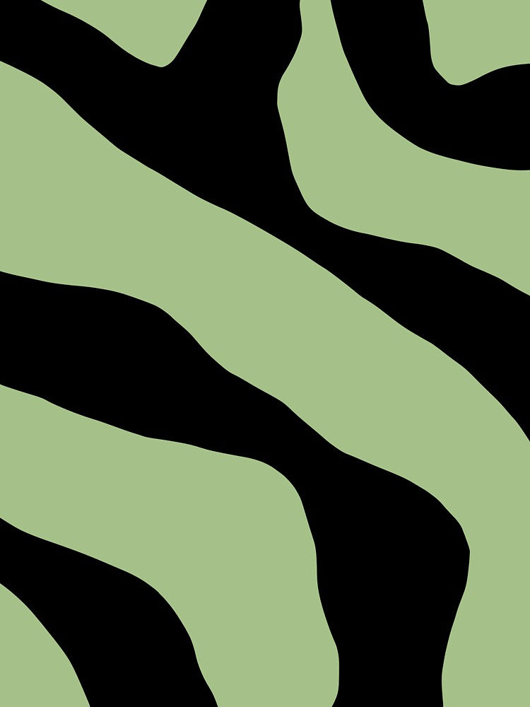 Sage Green Organic Forms Retro Modern Abstract Minimalistic Pattern Light Sage Green and Cream Pastel by kierkegaard