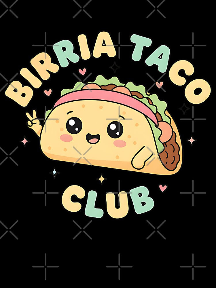 Birria Taco Club Funny Vintage Foodie Mexican Food Mascot Cute Kawaii Retro Design by ArtDesignTp