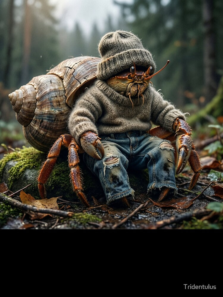 Hermit Crab Disguised as a 1990s Grunge Rocker by Tridentulus