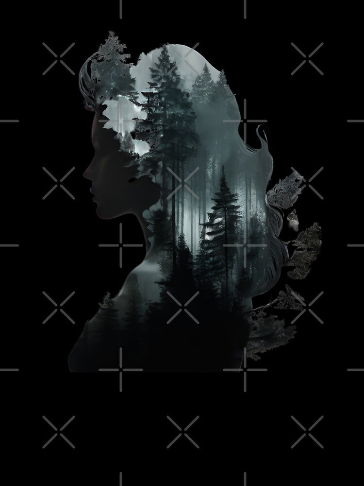 Mystical Forest Woman Silhouette Art by Prachodayat Artworks