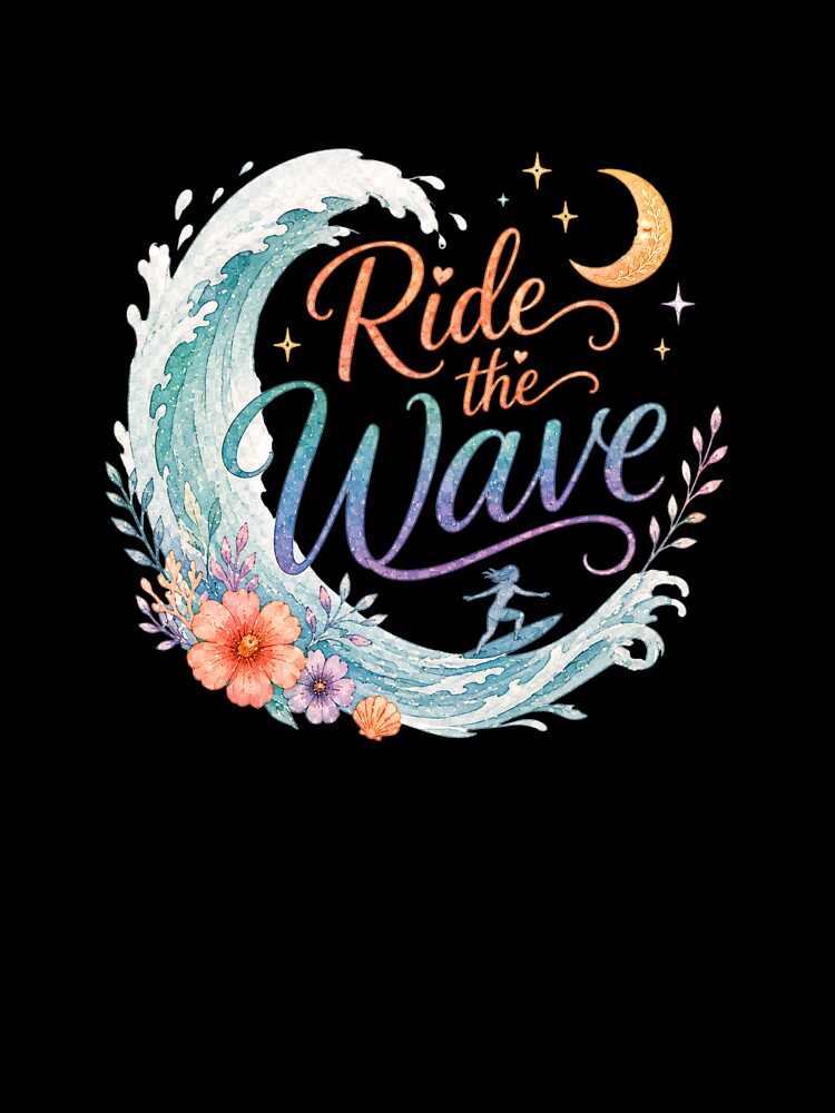 Ride The Wave DBT Mental Health Reminder Sticker by ArcanePrintsxo