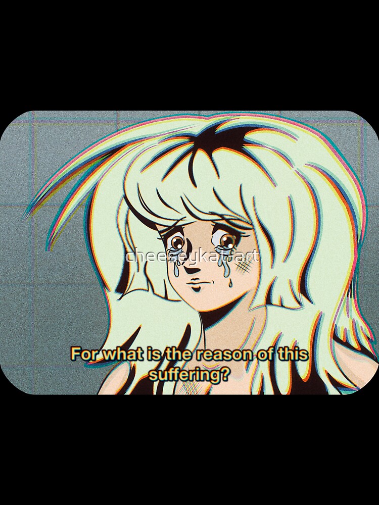 Sad 80s Anime Girl by cheeseykat-art