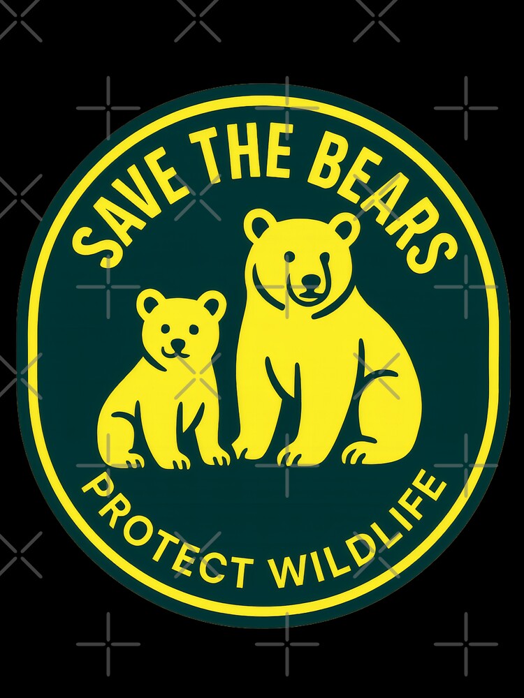 Protect Wildlife Save the Bears | Nature Conservation Poster | Wild Animal Protection Art | Eco Awareness Design by PaintedPixels01