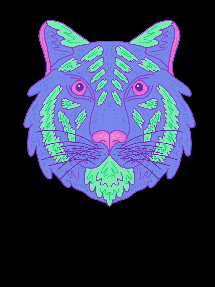 Neon vibrant tiger face by Bugbotherer30