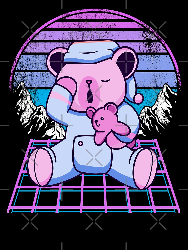 Otaku Pastel Retro Japanese Kawaii Sleeping Bear by Stronzi