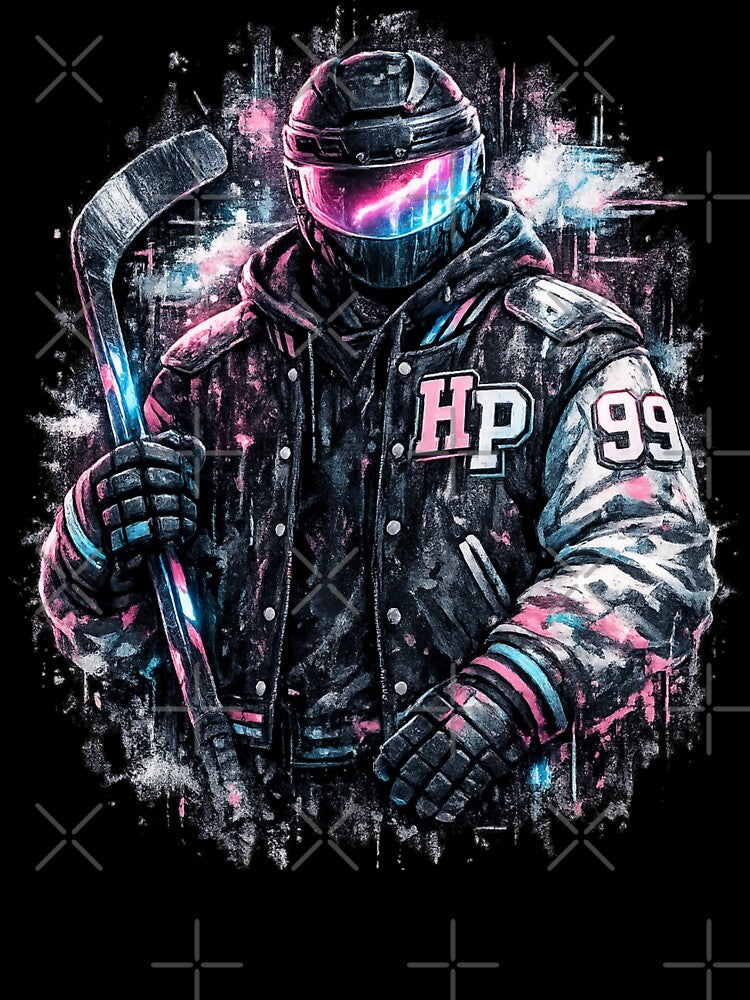 yber Hockey Futuristic Varsity Streetwear Shirt by EchoPrint Co.