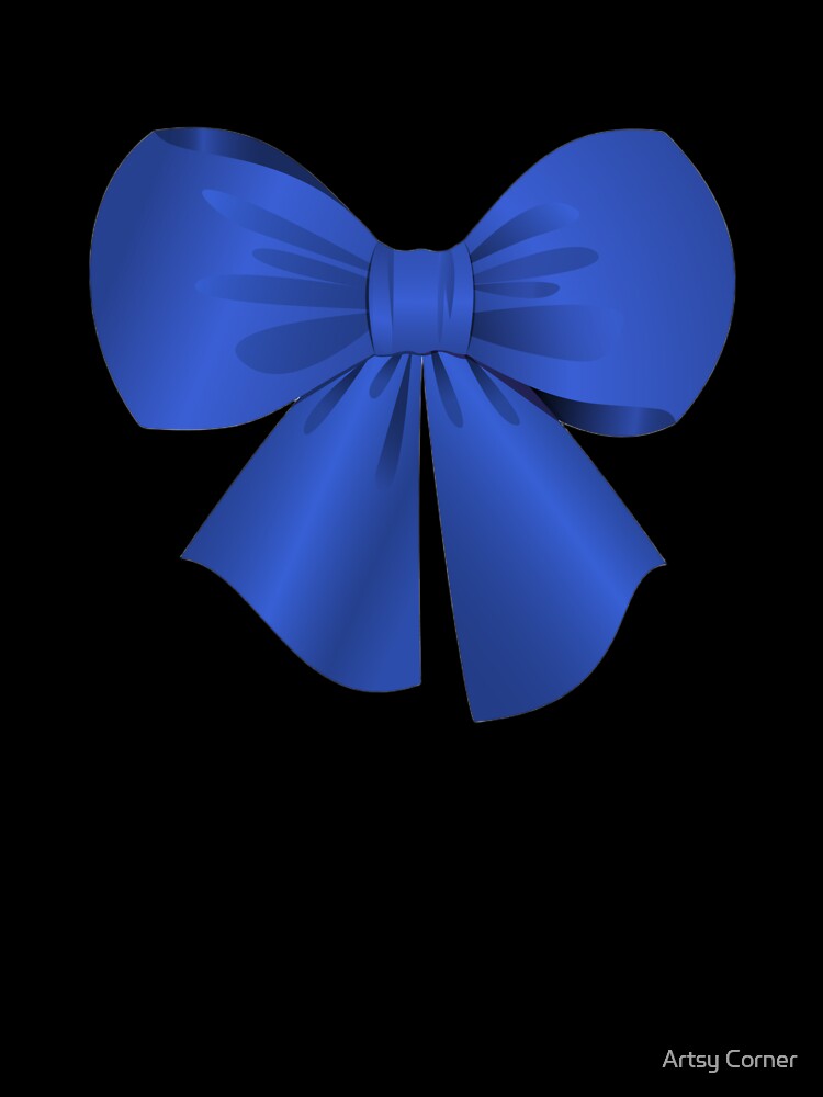 Royal Blue Satin Bow - Coquette Aesthetic Art by Artsy Corner