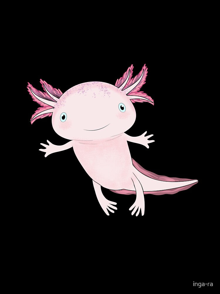 Axolotl Cute Pink Pun Print by inga-ra