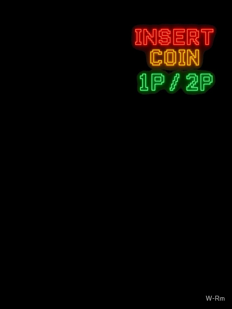 Retro Neon Insert Coin Arcade Sign (Minimal Chest Print) by W-Rm