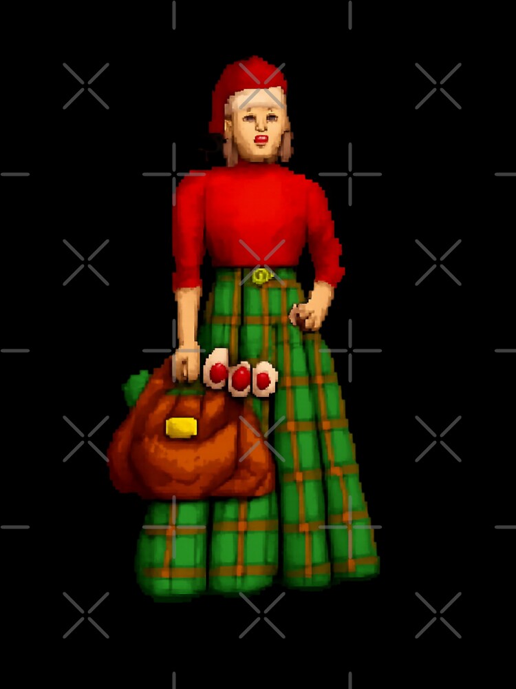 Retro 8-Bit Christmas Mrs Claus Pixel Art Sticker | Holiday Fashion Pixel Character by Gurjeetpixelart