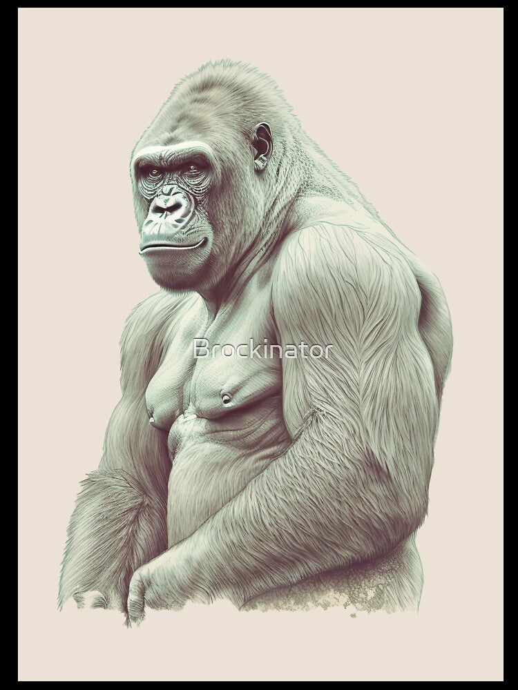 Albino Gorilla Drawing of Gorilla by Brockinator
