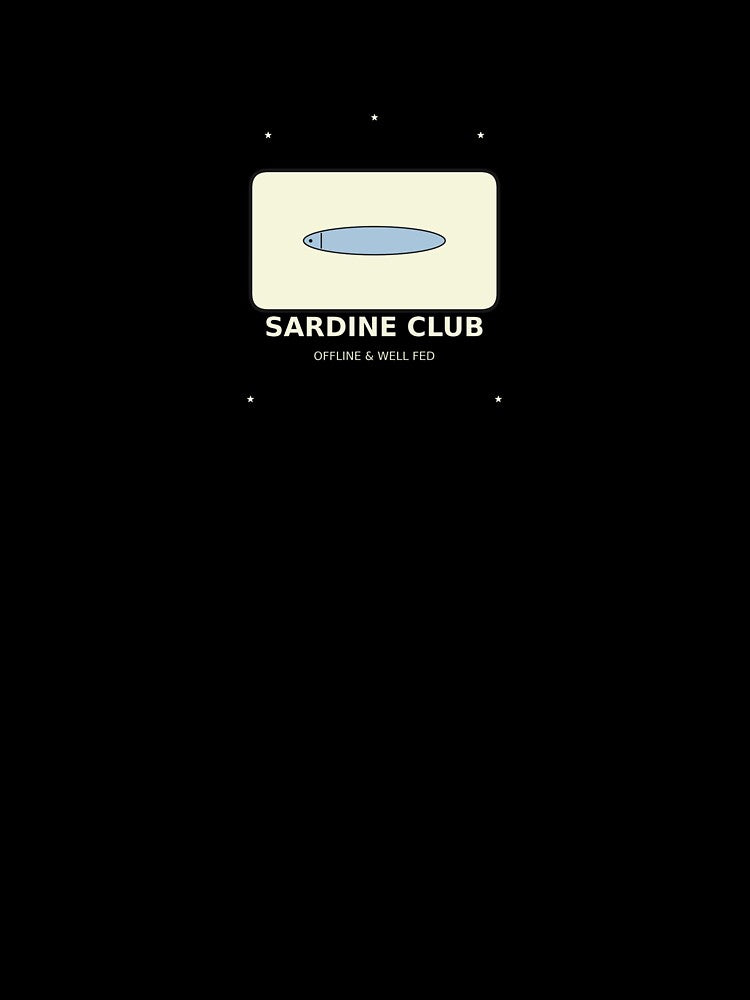 Sardine Club: Retro Minimalist Graphic T-Shirt by FarDesign