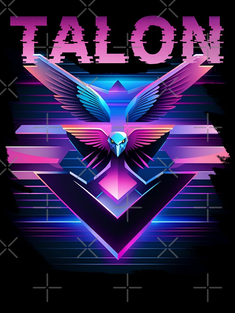 Talon – Neon Cyberpunk Eagle Typography Poster | Futuristic Colorful Bird Art by Whisky1111