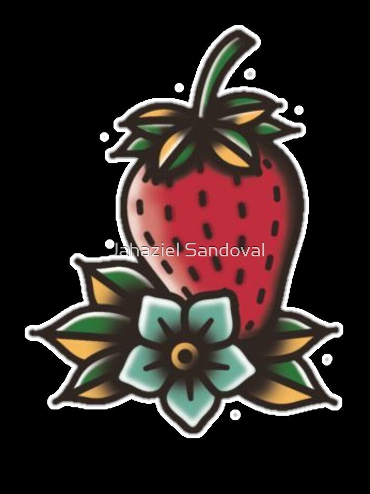 Strawberry Traditional Tattoo by Jahaziel Sandoval