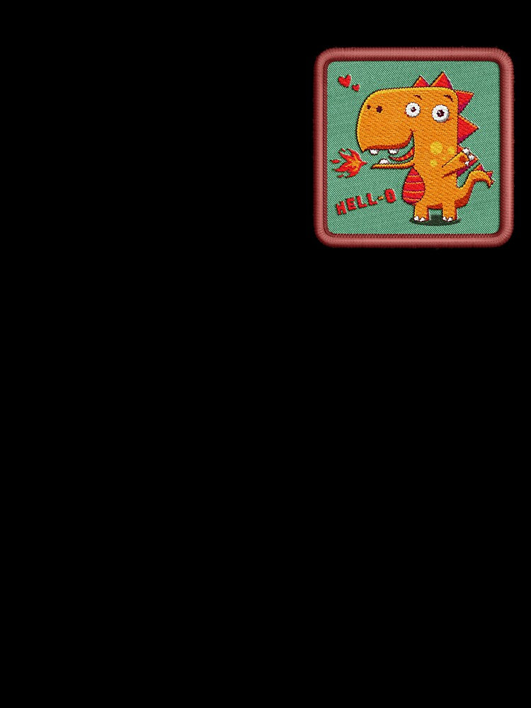 cute cartoon dragon (funny dinosaur) - embroidery patch by hayrpictures