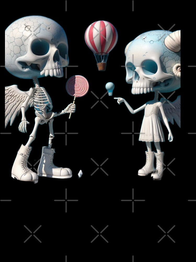 Weirdcore Skeleton Angels with Candy and Hot Air Balloon by LujziWorld