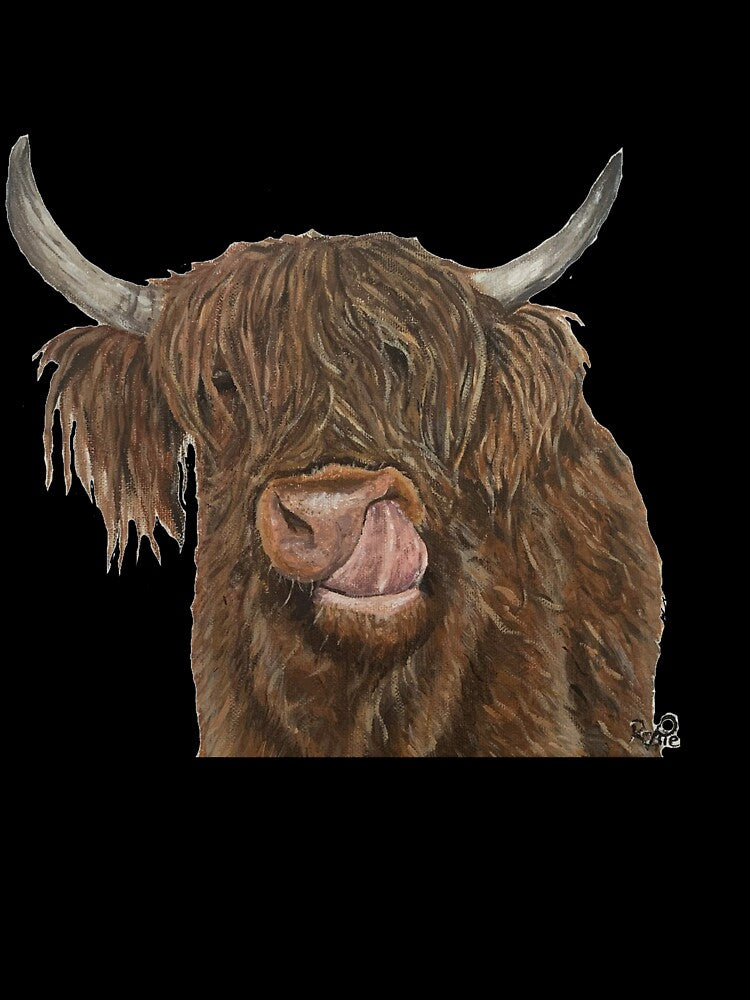 Highland Cow Acrylic Painting by XbAndDesignsx