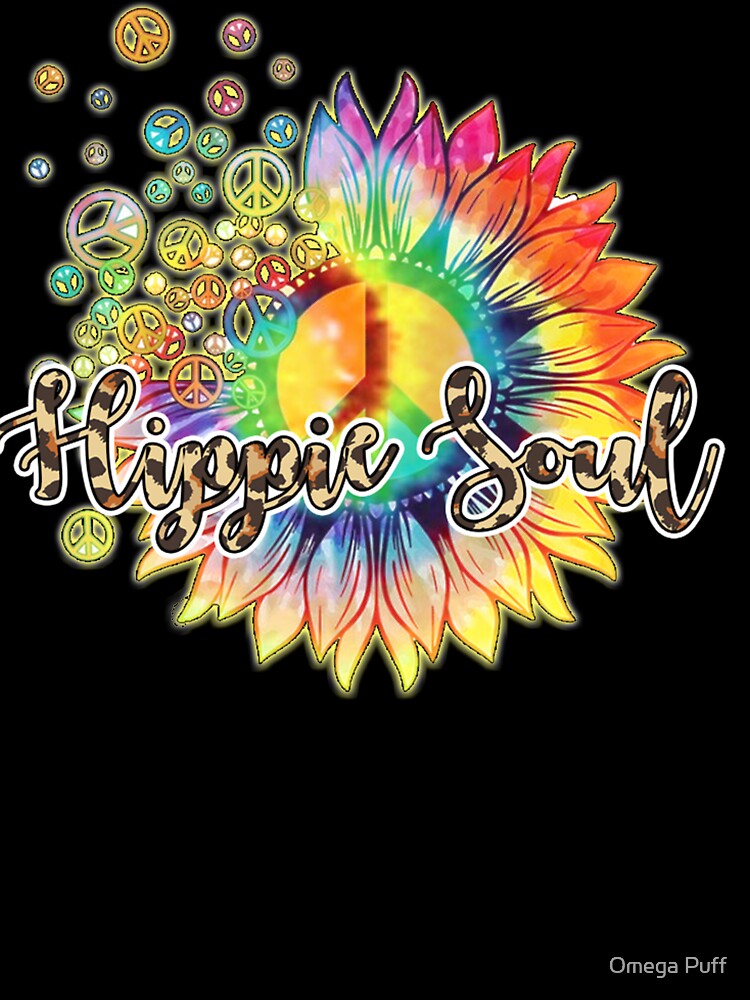 Daisy Peace Sign Hippie Soul Flower by Omega Puff