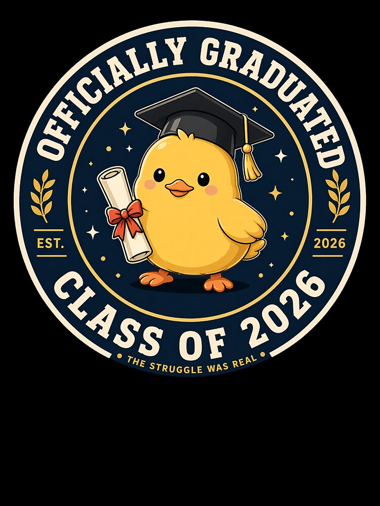Funny Graduation Chick Class of 2026 – Officially Graduated Cute College Gift by Serene Whiskers