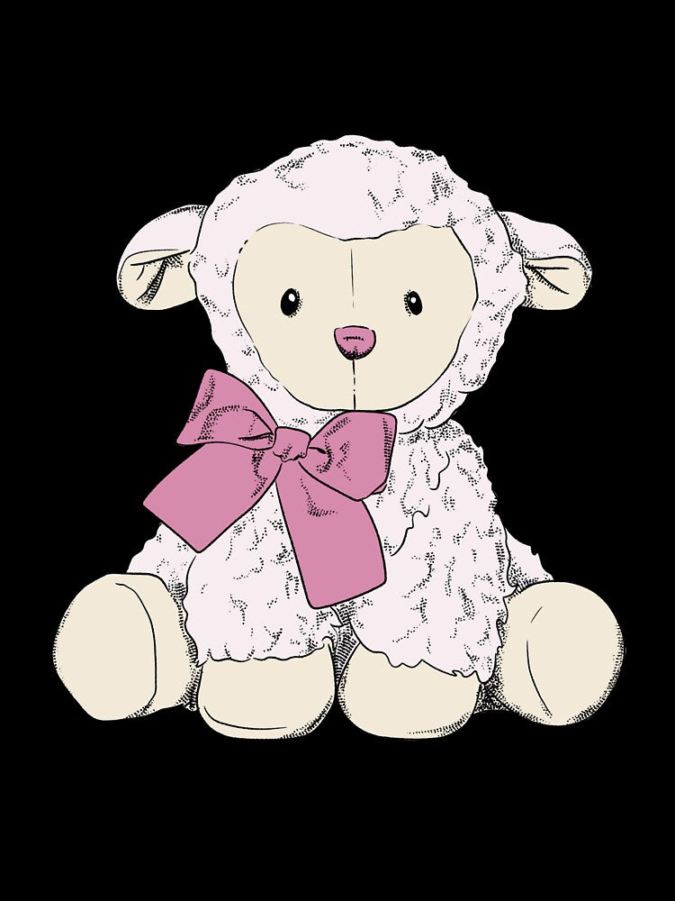 Coquette sheep plushie with bow by luvrest