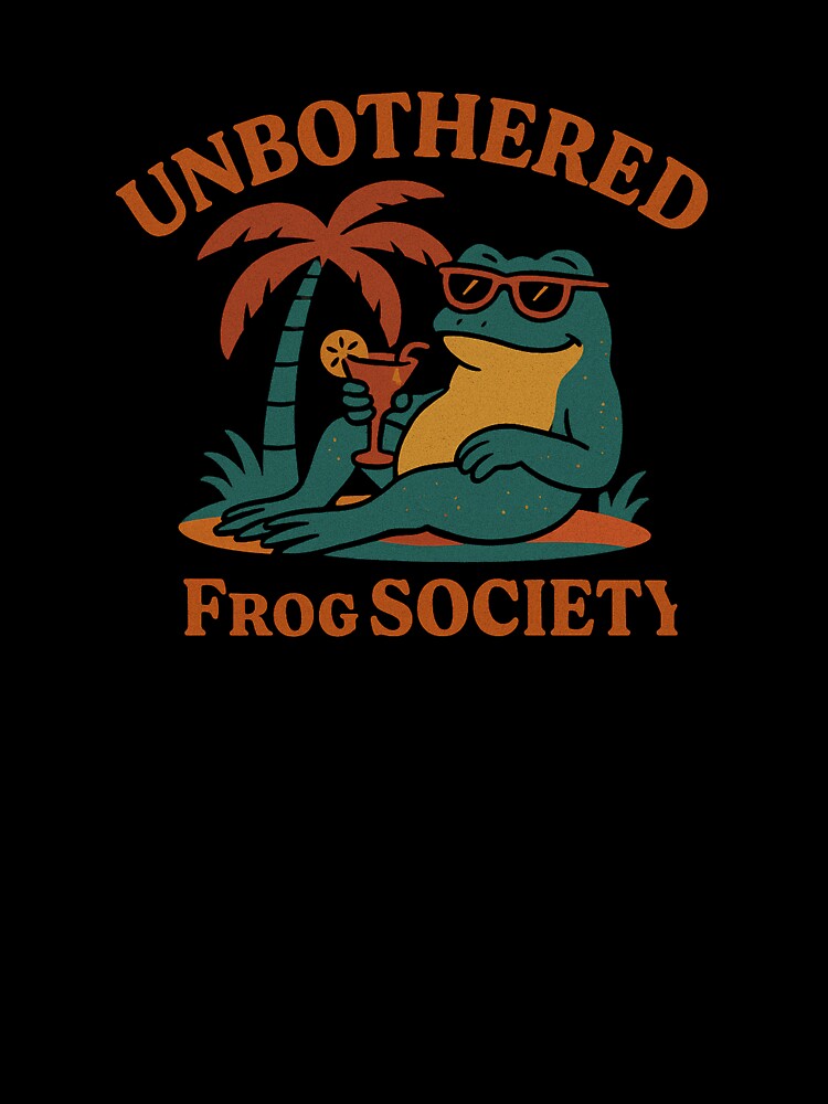 Unbothered Frog Society – Chill Retro Frog T-Shirt by Jojokoko12