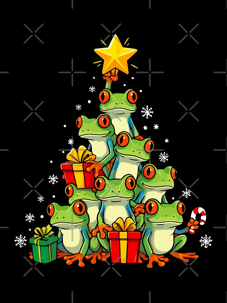 Red Eyed Tree Frog Christmas Tree Lights - Funny Frog Xmas Tree Lover Gift by JUSTBEELEGANT