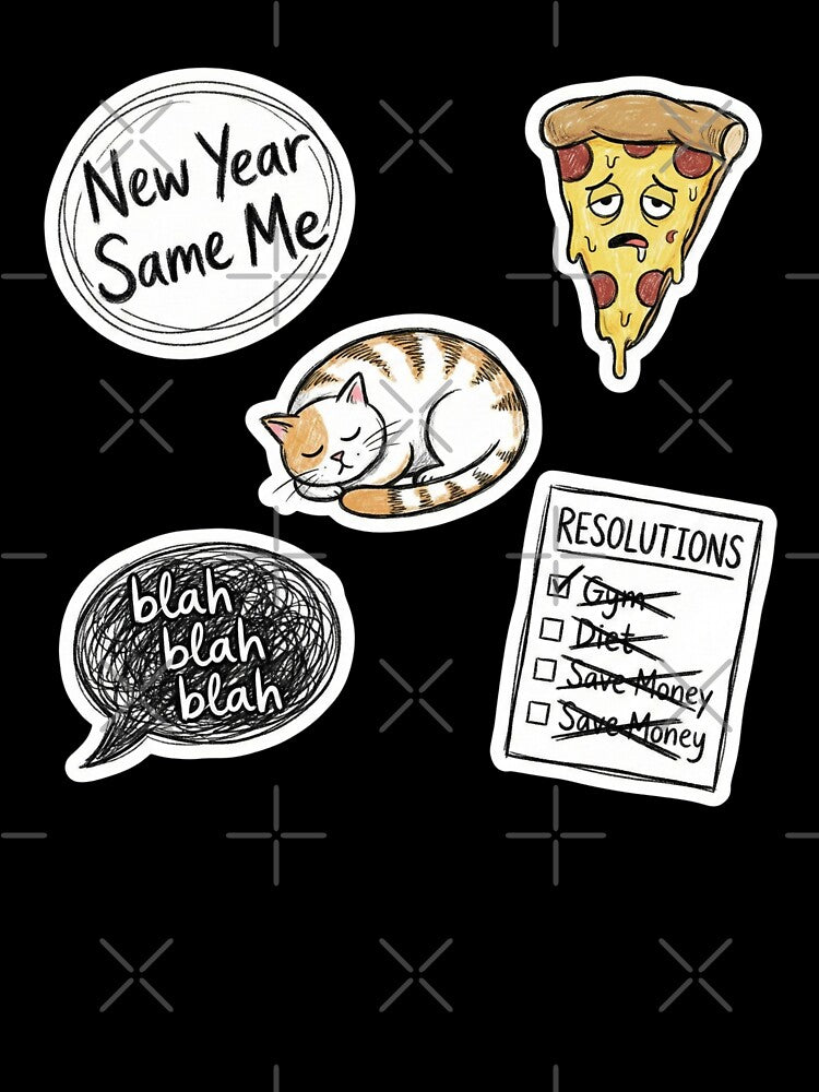 Realistic Resolutions 2026 Sticker Pack - Funny & Sarcastic by BKPrintDesing