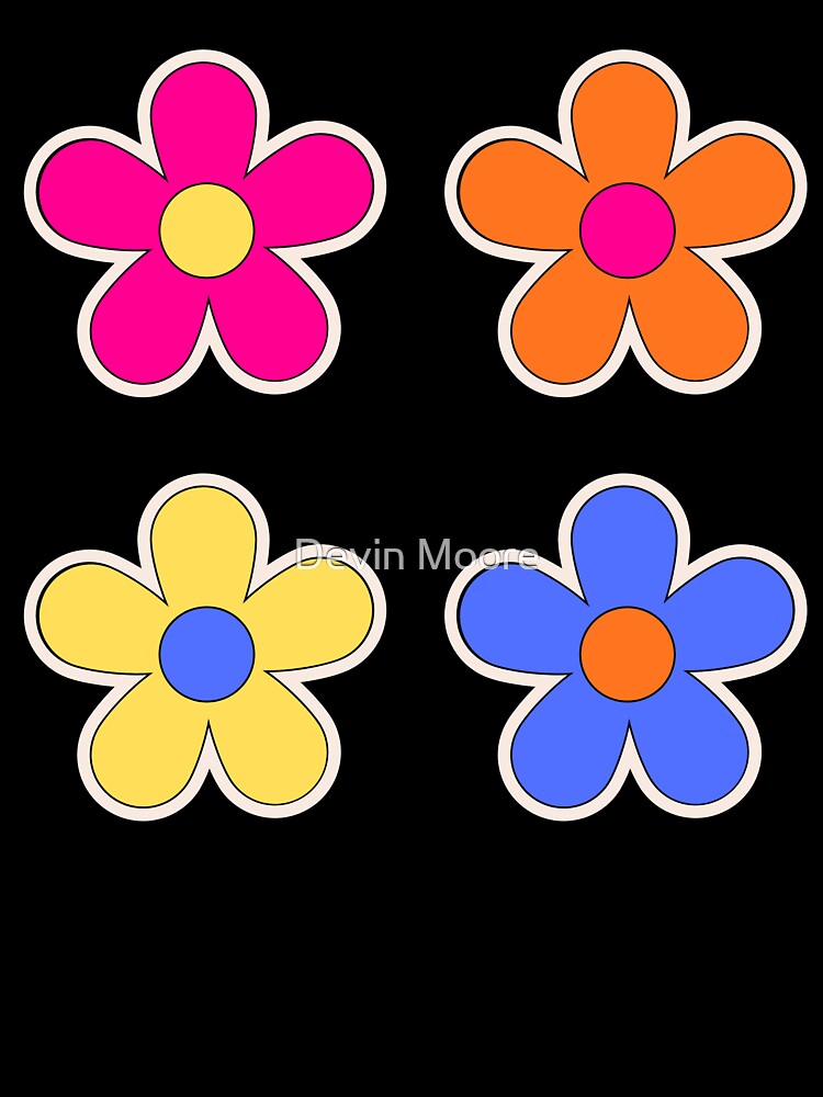Retro Pop Flower Sticker Pack by Devin Moore