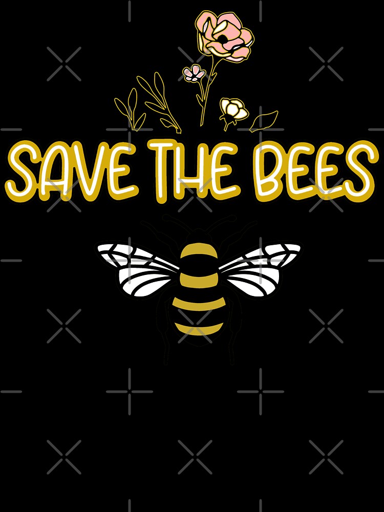 Save The Bees Gold Black and Pink Flowers by SmileThreads
