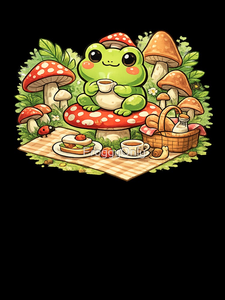 Picnic charm of a happy frog by FroggyOnly