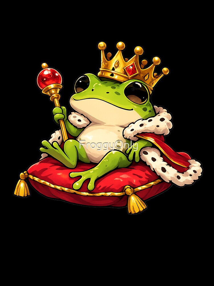 King frog on his throne cushion by FroggyOnly