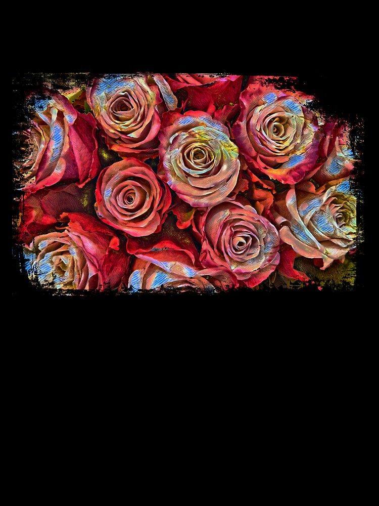 Colorful Roses In A Grunge Style by Heathermarie321