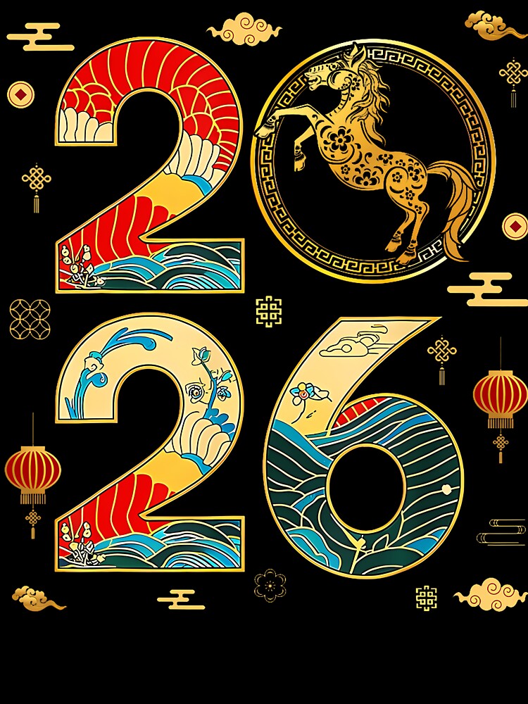 Year Of The Horse 2026 Lunar New Year Chinese Zodiac Horse M by DoraBlanche