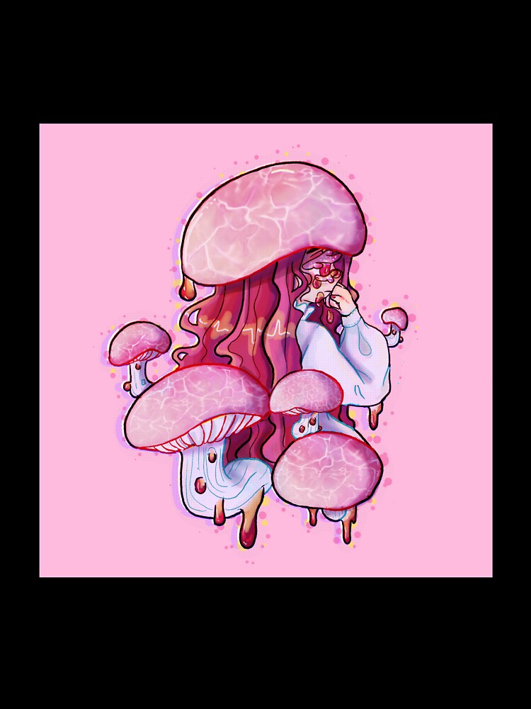 Sad Mushroom Girl - print by SwinderSK