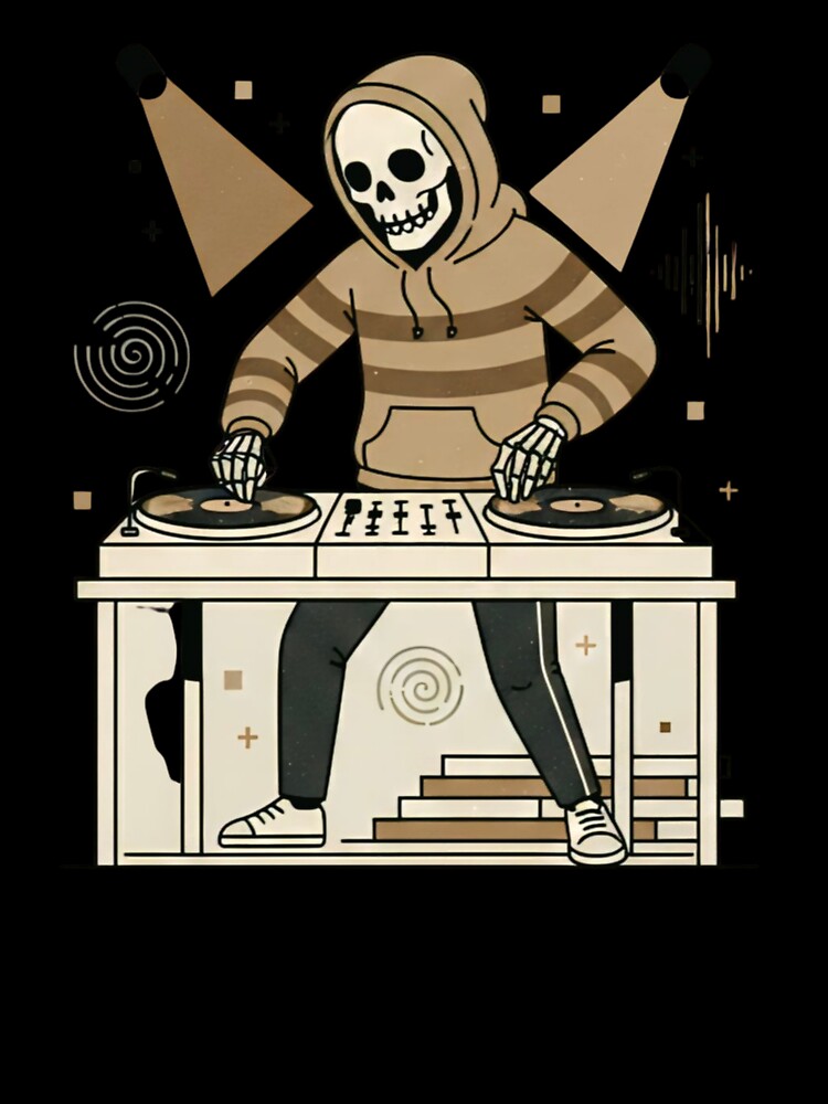 DJ | Minimalist Skeleton Streetwear Art by DEADLINE.